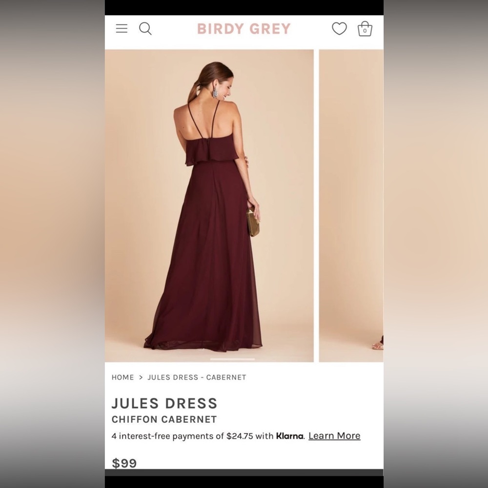 Jules Dress Chiffon Cabernet - Picture 2 of 6